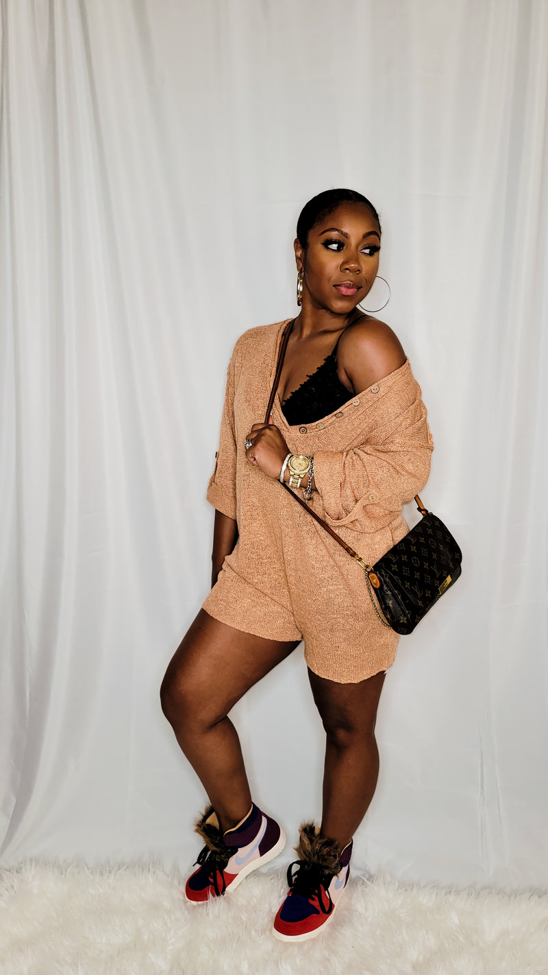 Shawny Peach Oversized Jumpsuit