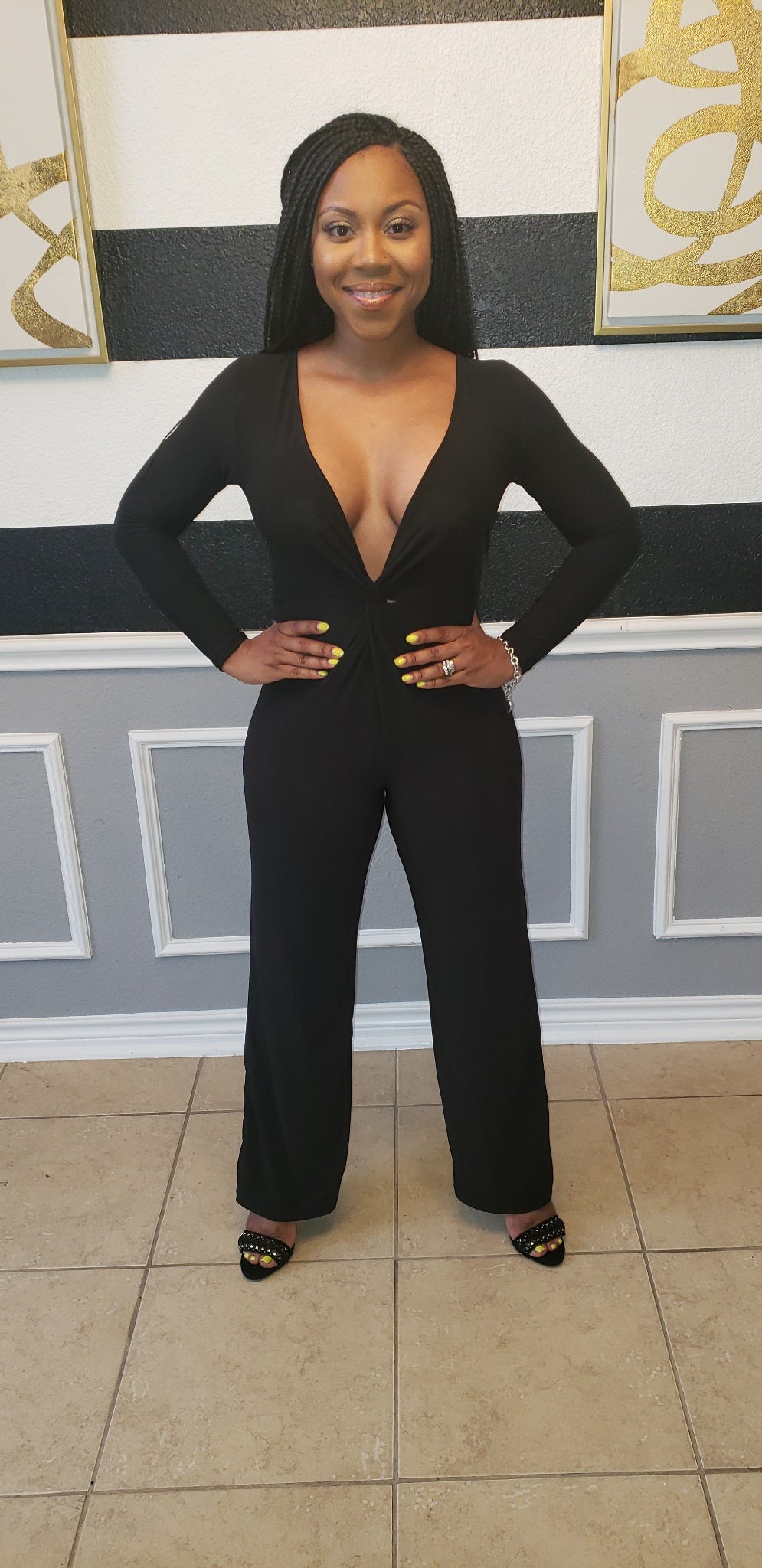 Payton Plunging V-Neck Jumpsuit